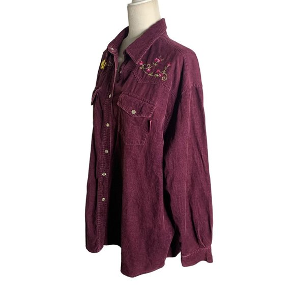 Vintage 90s Looney Tunes Tweety Bird Western Shirt XL Purple Pearl Snap Pockets - Picture 5 of 7